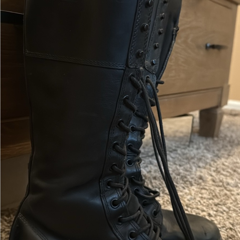 Harley-Davidson Black Moto Lace-Up Boots